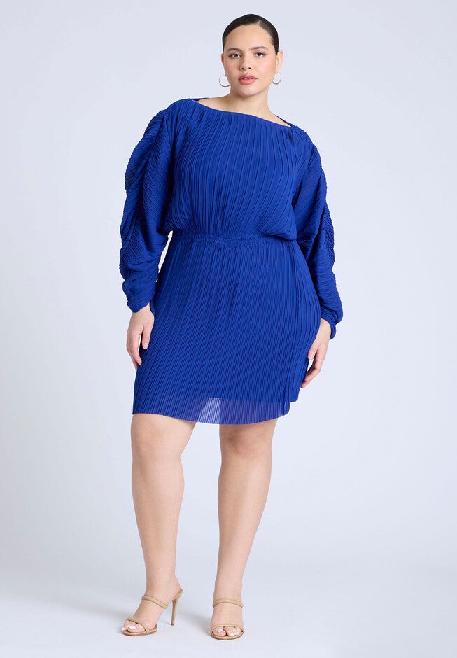 Plisse Mini Dress , BLUE, hi-res image number null