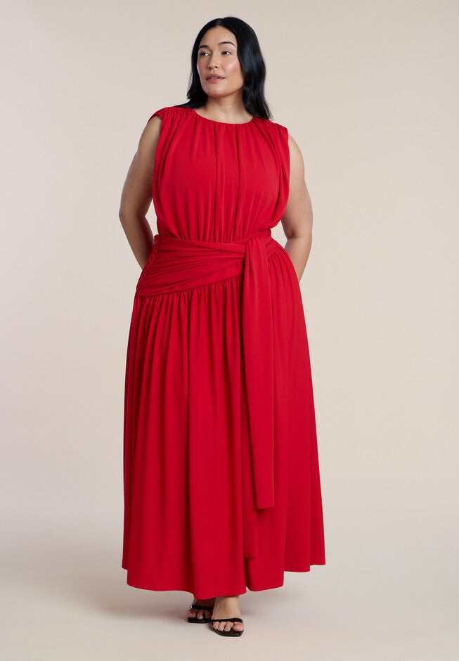 tie waist maxi dress Women's Cotton Modal Sleeveless Dressed up or down Buy Navy Blue Textured Jersey