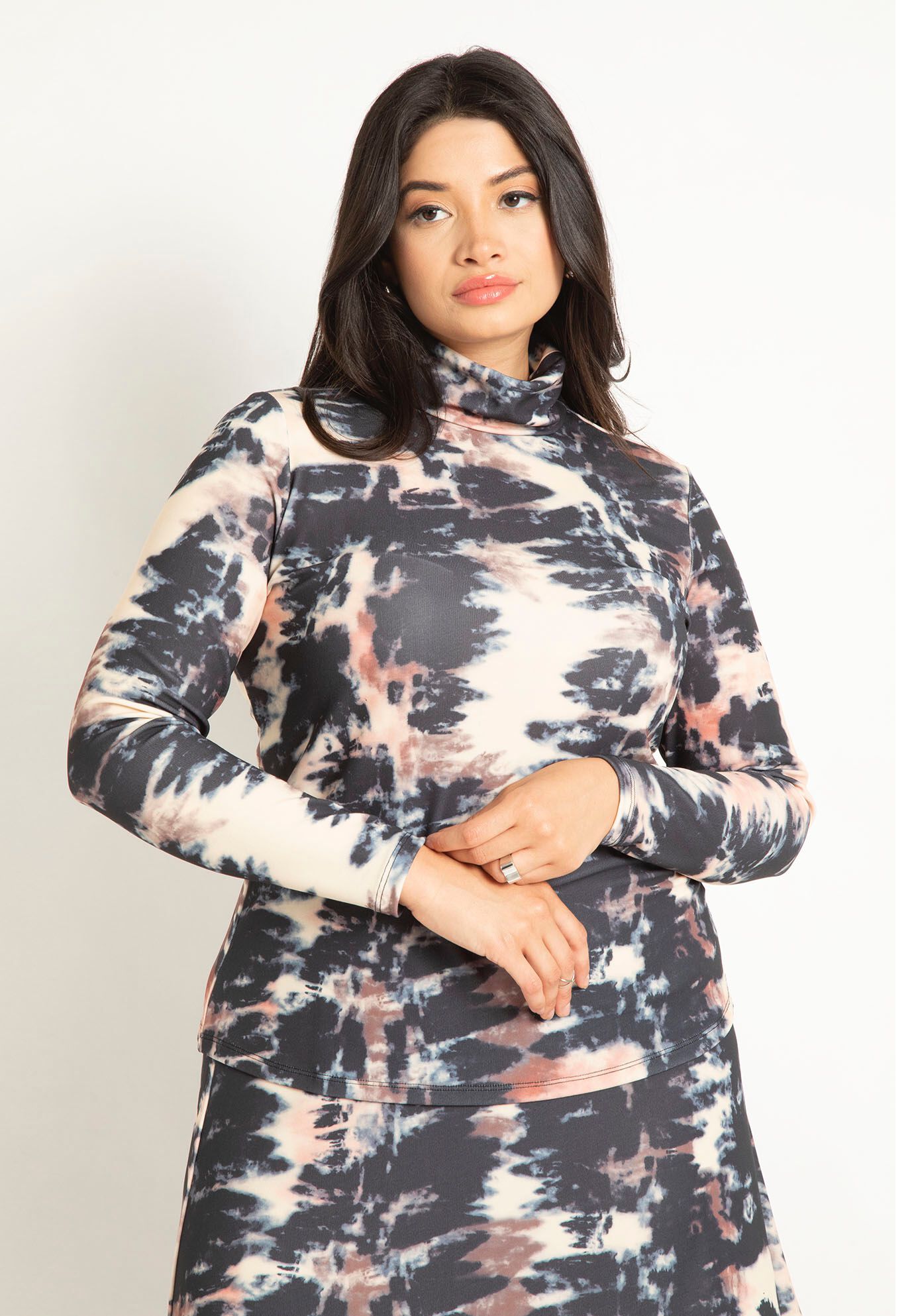 Women Printed Turtleneck By ( Size 14/16 )
