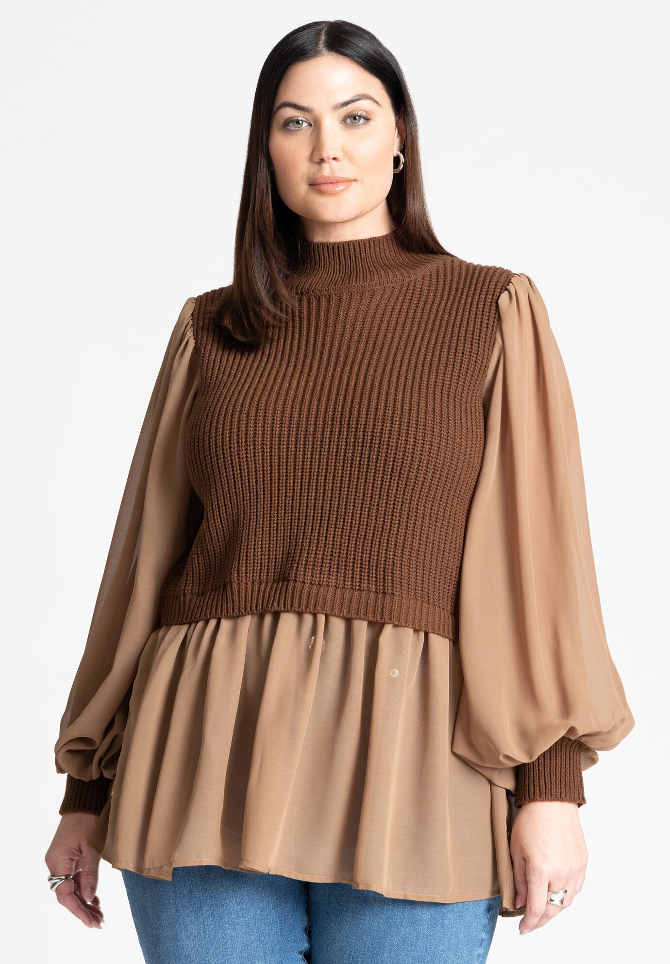 Twofer sweater blouse hotsell