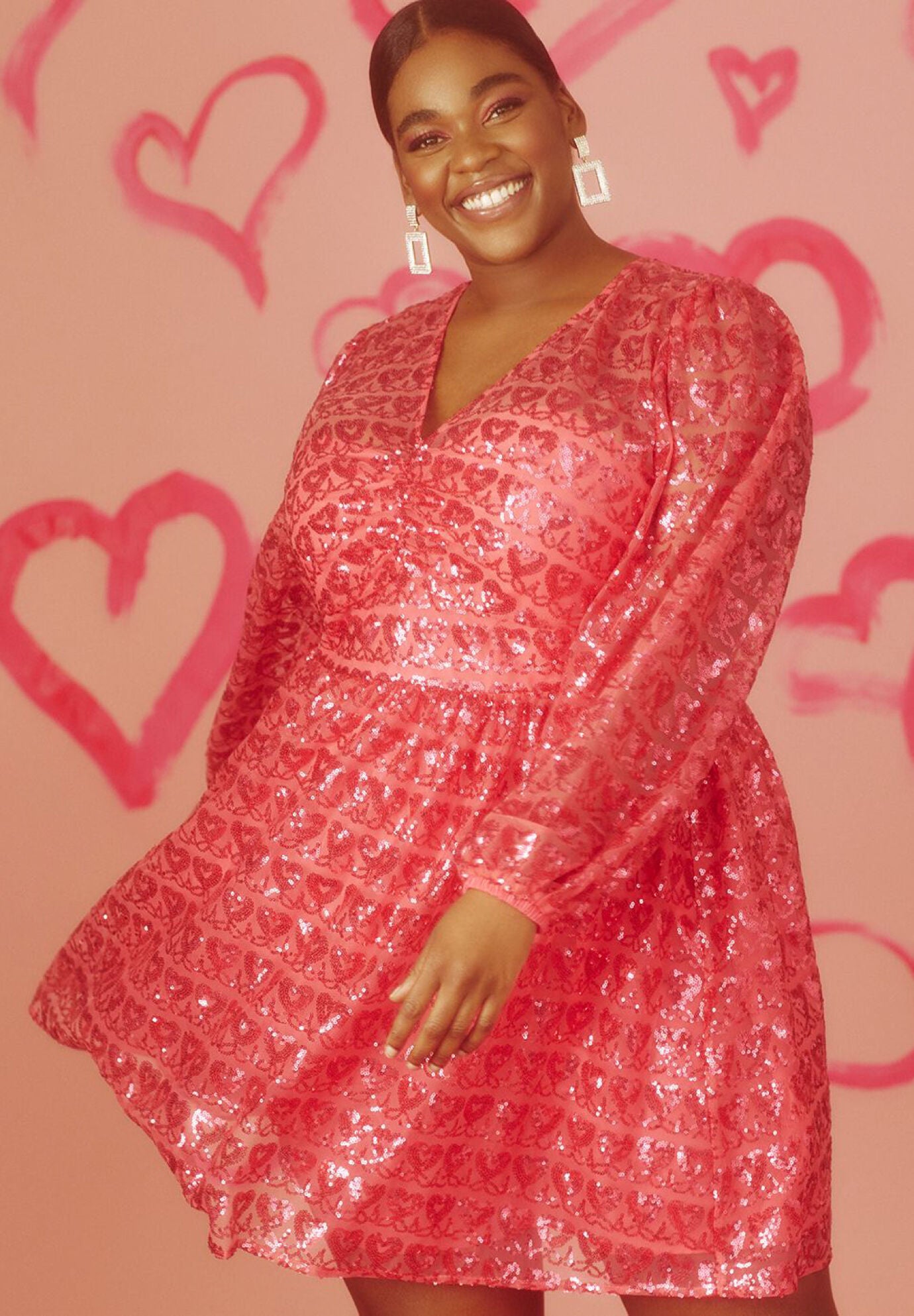 Heart sequin shop dress
