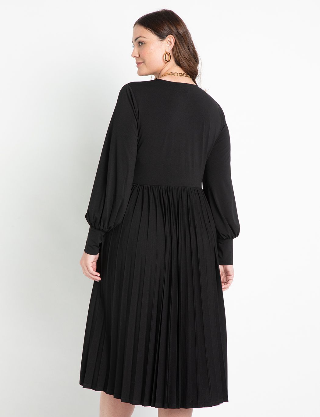 Pleated dress - Black knots on Lime Yellow
