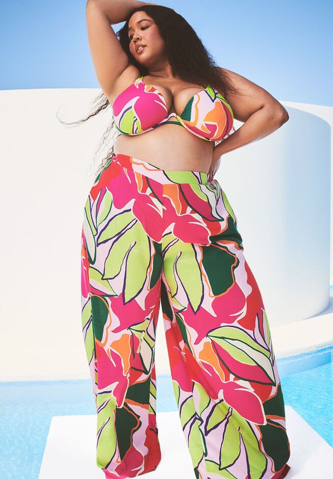Gabi Fresh Swim x ELOQUII Wide Leg Coverup Pant, , alternate image number null