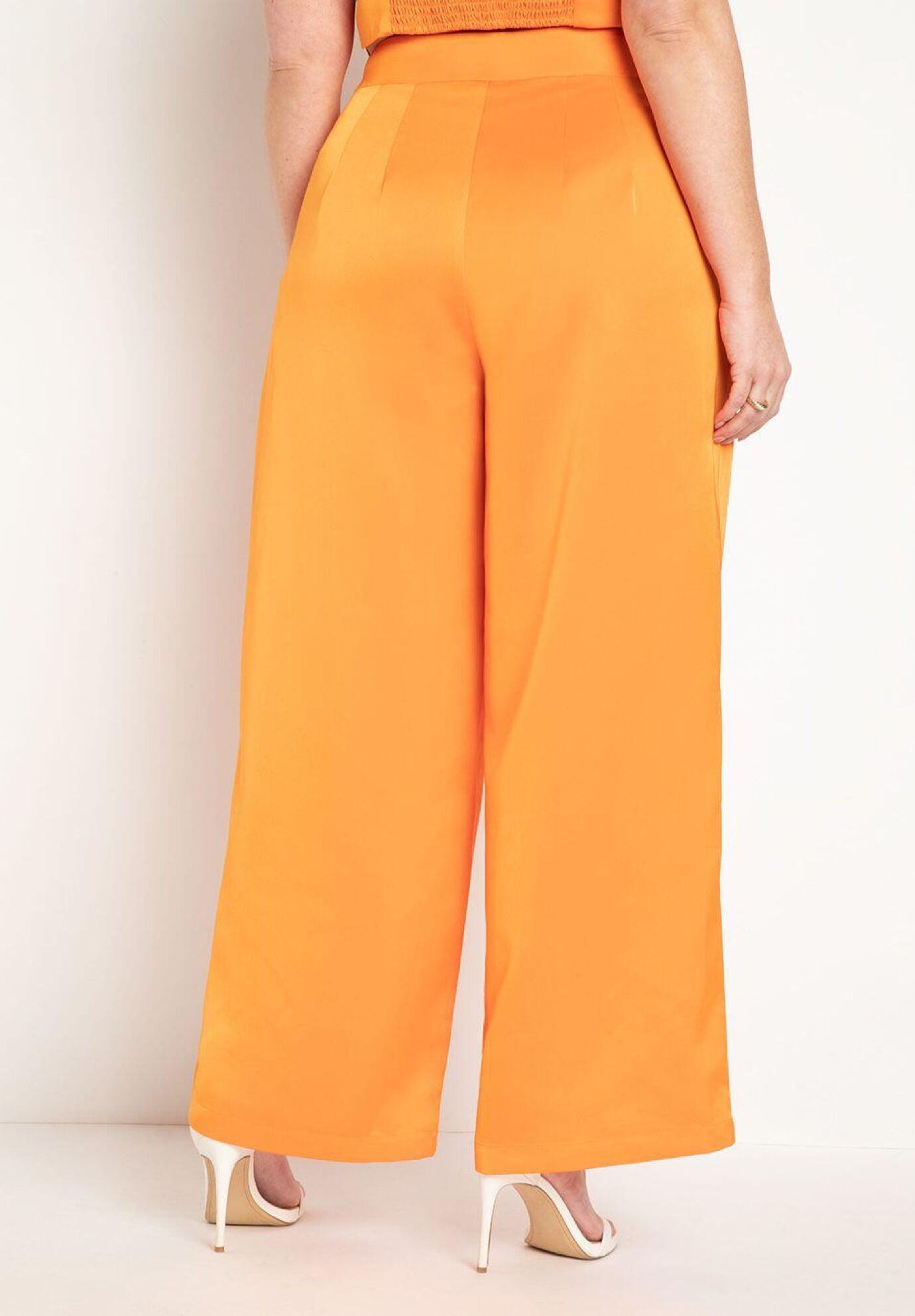 Wide leg top satin trousers