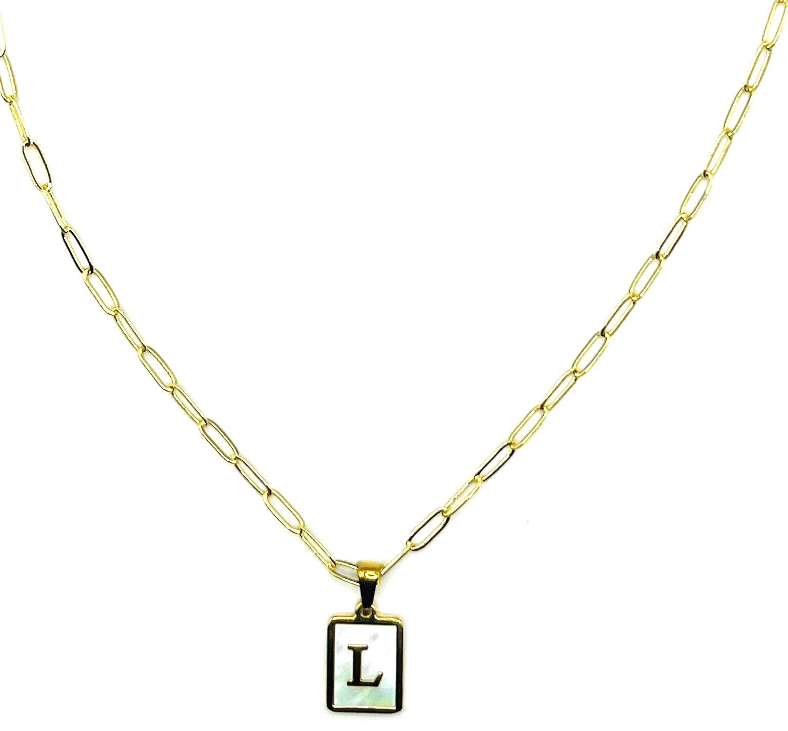 Pearlescent Initial Necklace