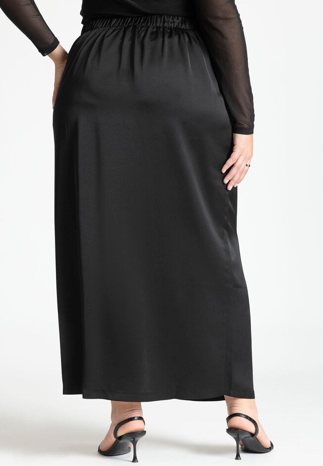Satin Slit Skirt, , alternate image number null