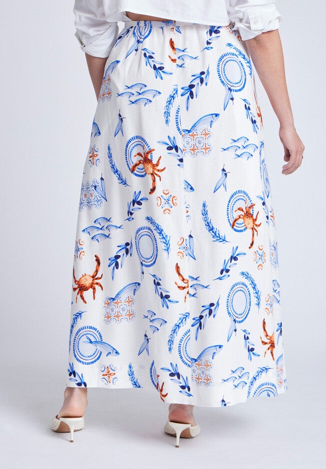 Printed Full Skirt, SEASIDE, alternate image number null