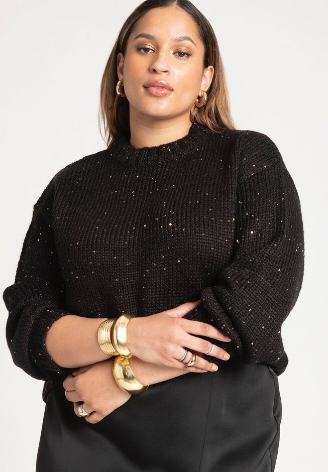 Sequin Sweater, BLACK ONYX, hi-res image number null