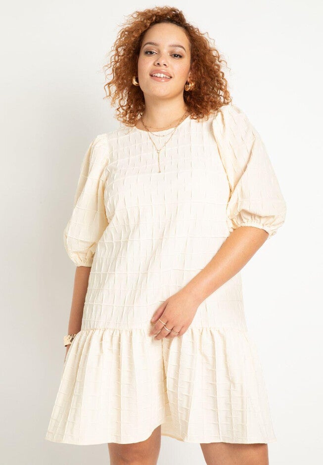 Textured Open Back Dress, , on-hover image number null