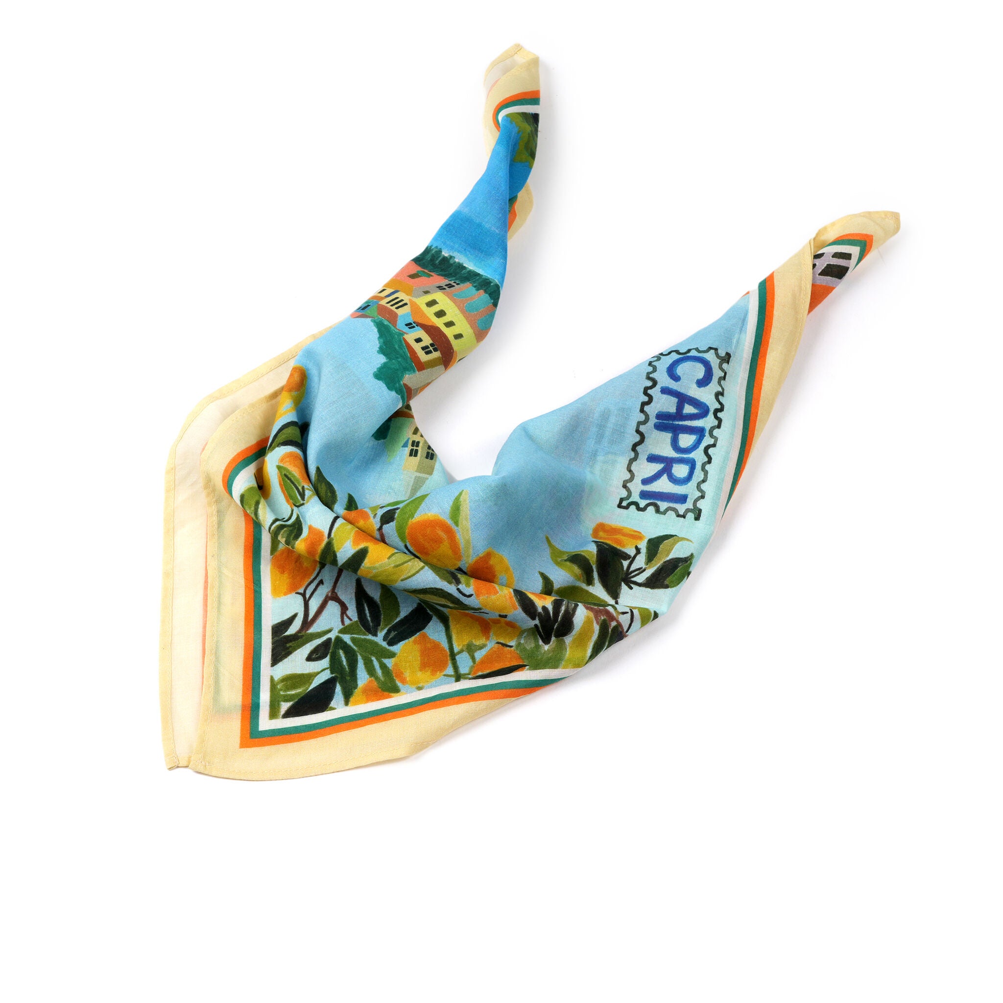 Capri Coastal Dreams Bandana - Sky Blue, BLUE, alternate image number 2