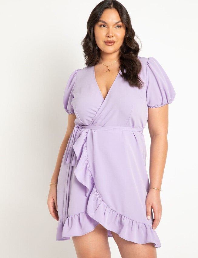 Woven Mini Wrap Dress, VIOLA, on-hover image number null