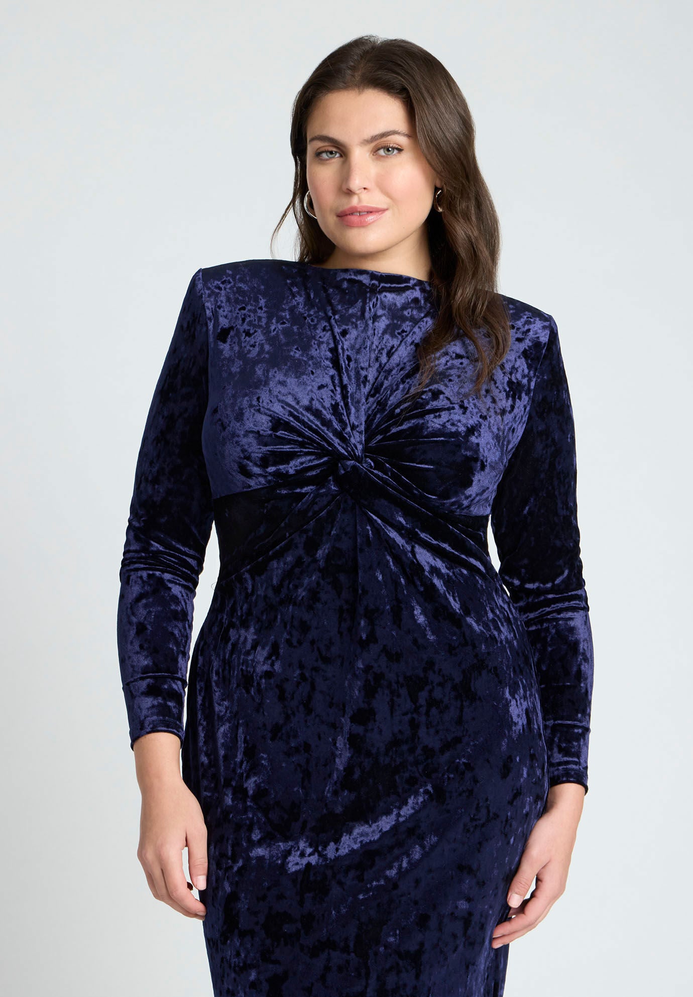 Twist Bodice Velvet Maxi Dress | Eloquii