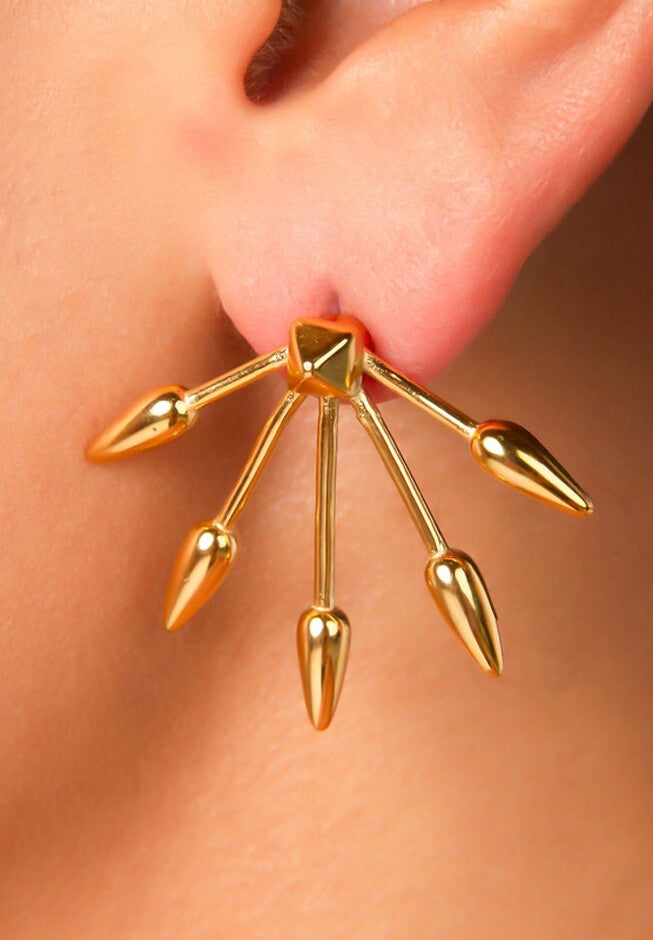 Rey Stud Earrings, GOLD, alternate image number 1