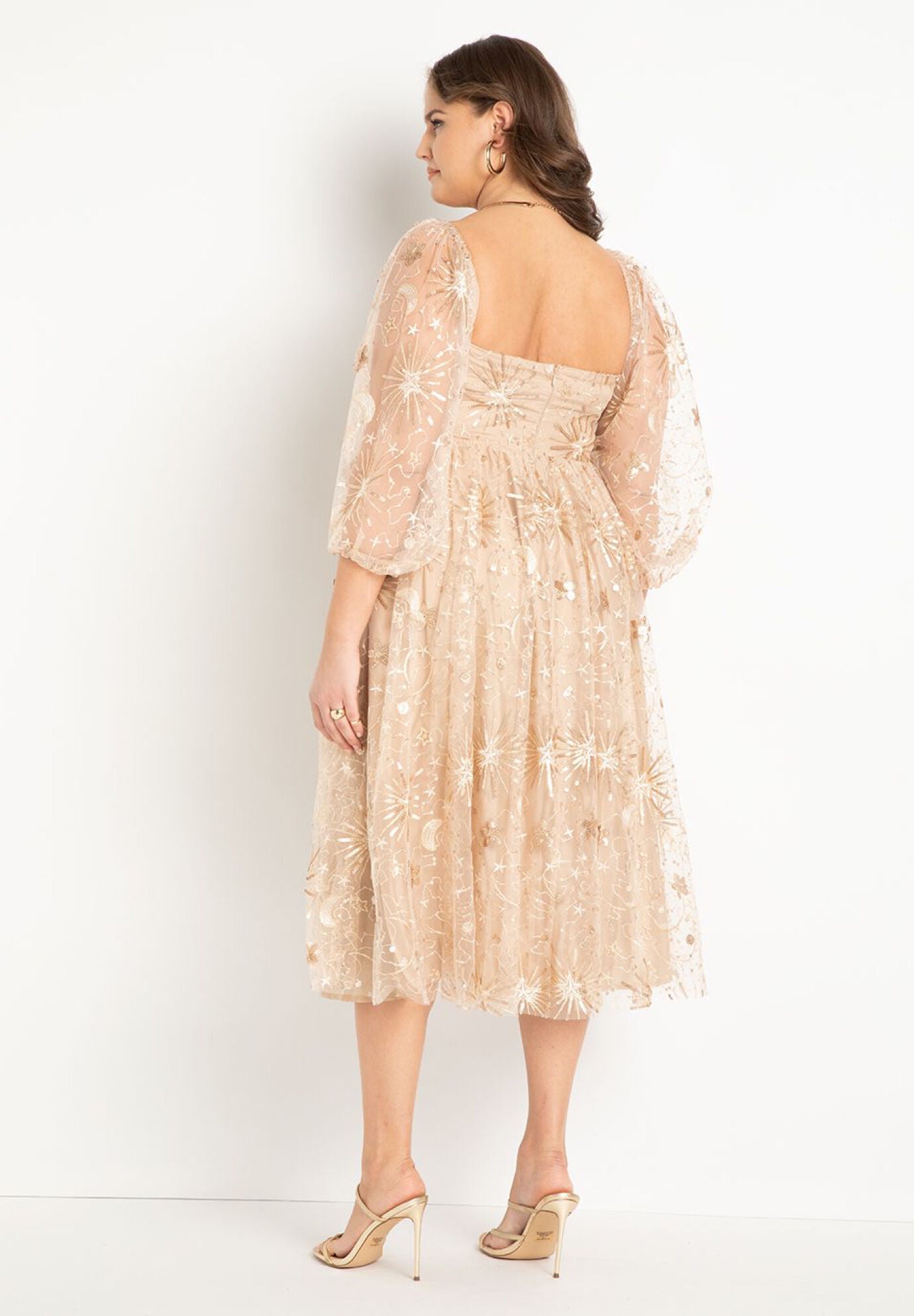 Ruched Bodice Novelty Sequin Dress Eloquii