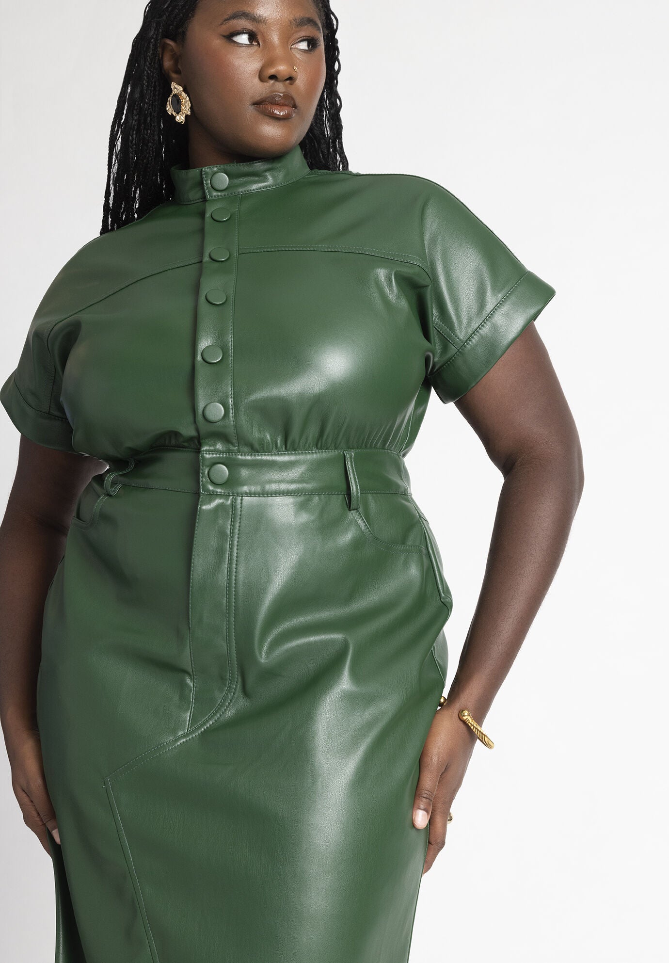 Eloquii top leather dress