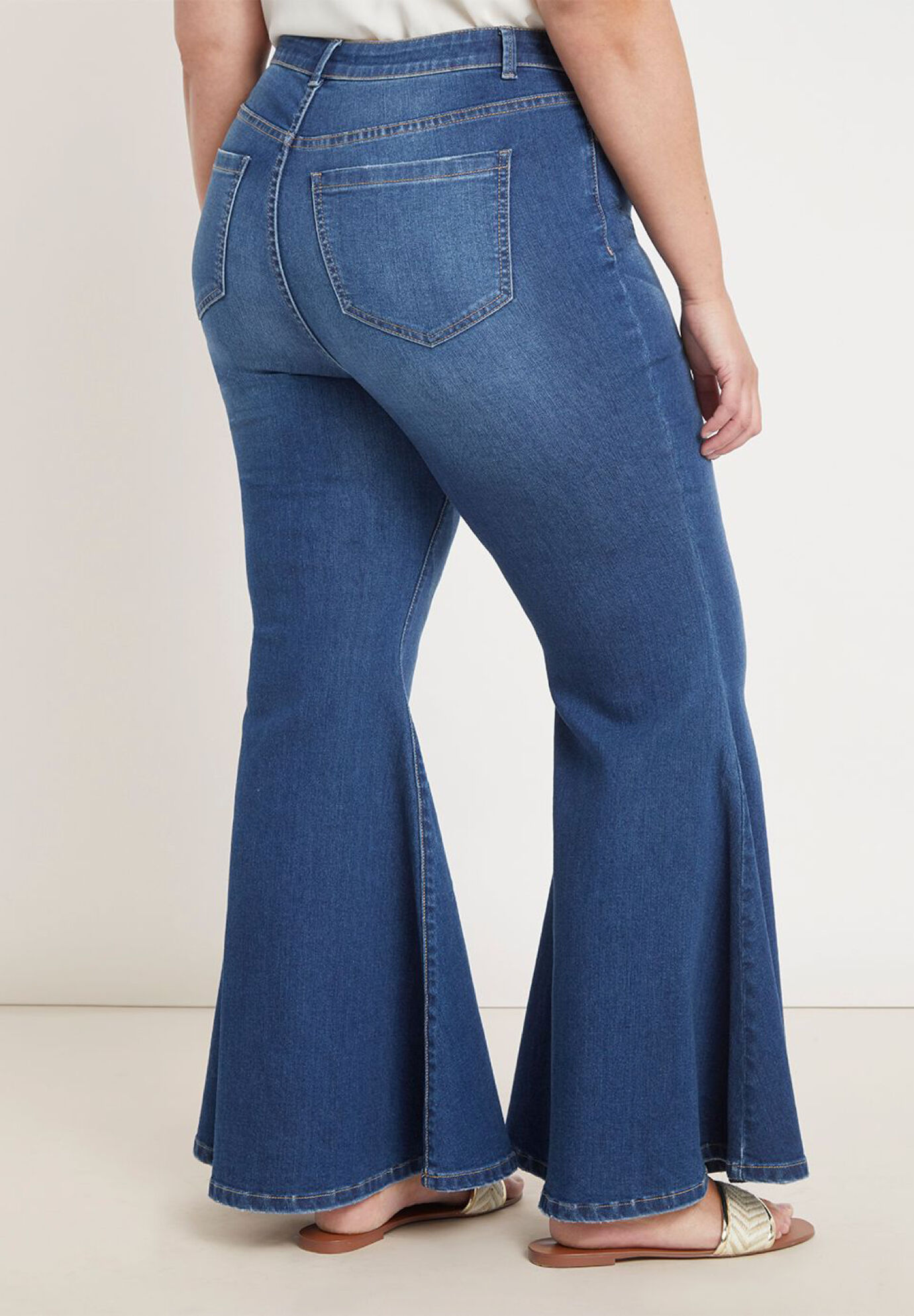 New Women Fashion High Waist Long Denim Pants Flare Jeans Bell-bottom Jeans  | Wish