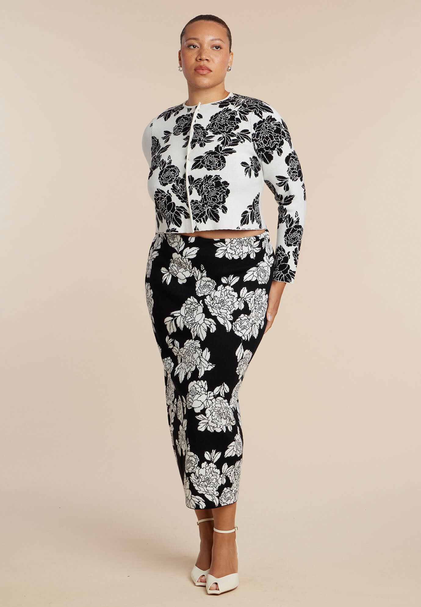 Floral Intarsia Sweater Skirt