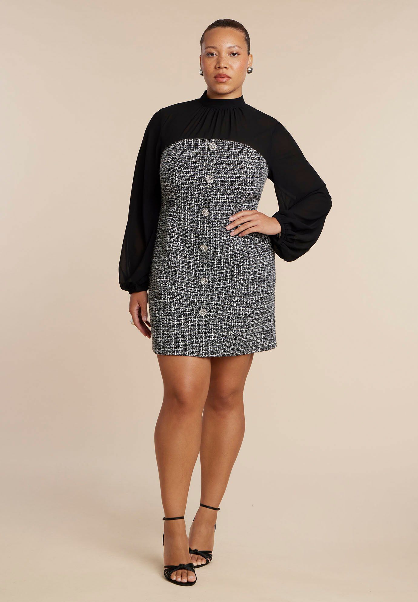 Shirred Flare Mini Dress | ELOQUII
