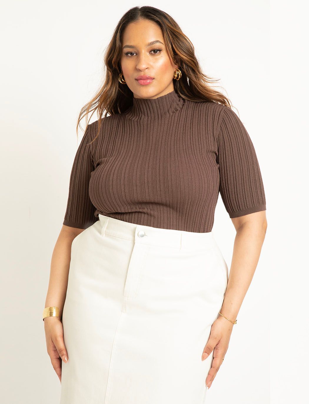 Denim Elbow Sleeve Sweater