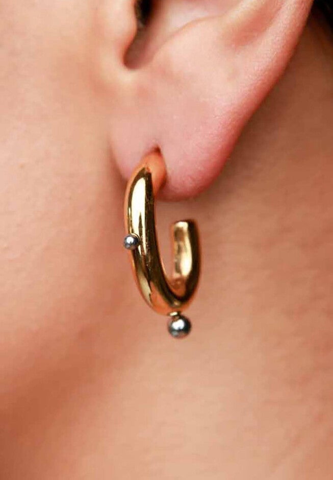 Aimee Earrings, GOLD AND SILVER, alternate image number null
