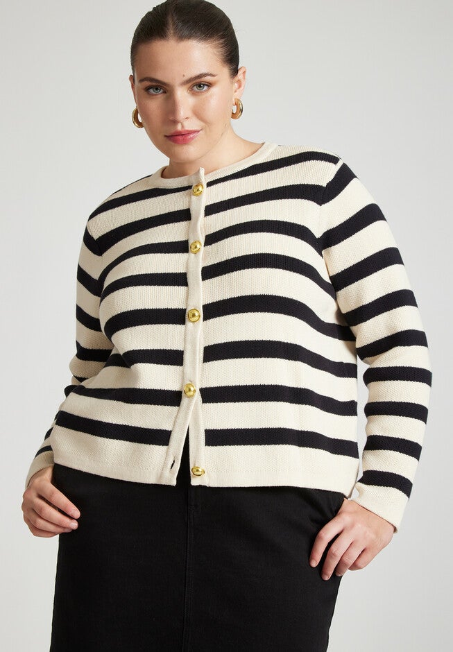 Intarsia Sweater Jacket, , alternate image number null