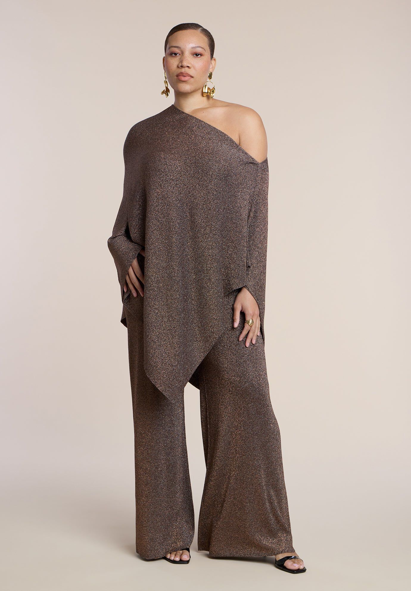 Semi-Sheer Shimmer Sweater Pant
