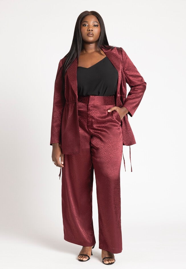 Wide Waistband Trouser, DARK GRAPE, hi-res image number null
