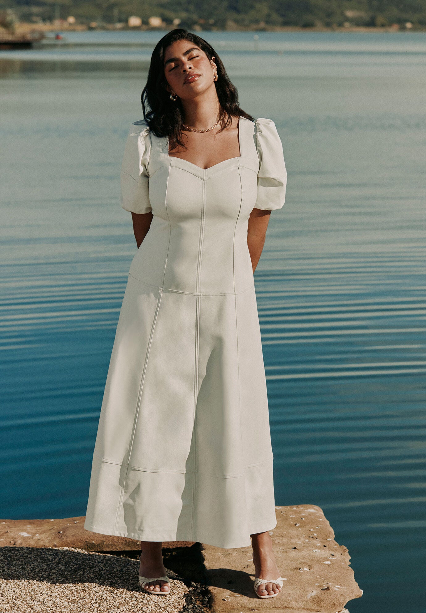 Textured Faux Leather Dress With Cup Detail | ELOQUII