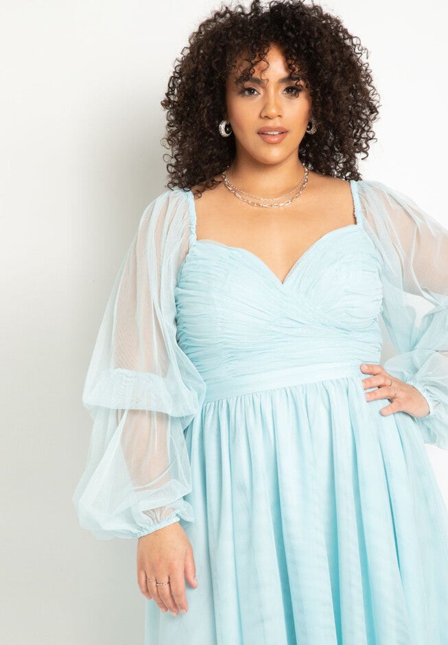 Tiered Puff Sleeve Dress, , on-hover image number null