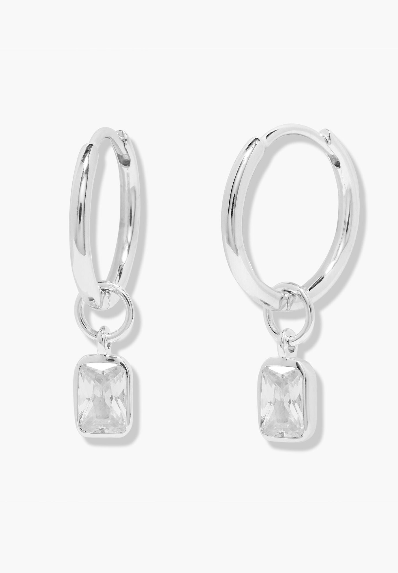 Mackenzie Silver Birthstone Hoops