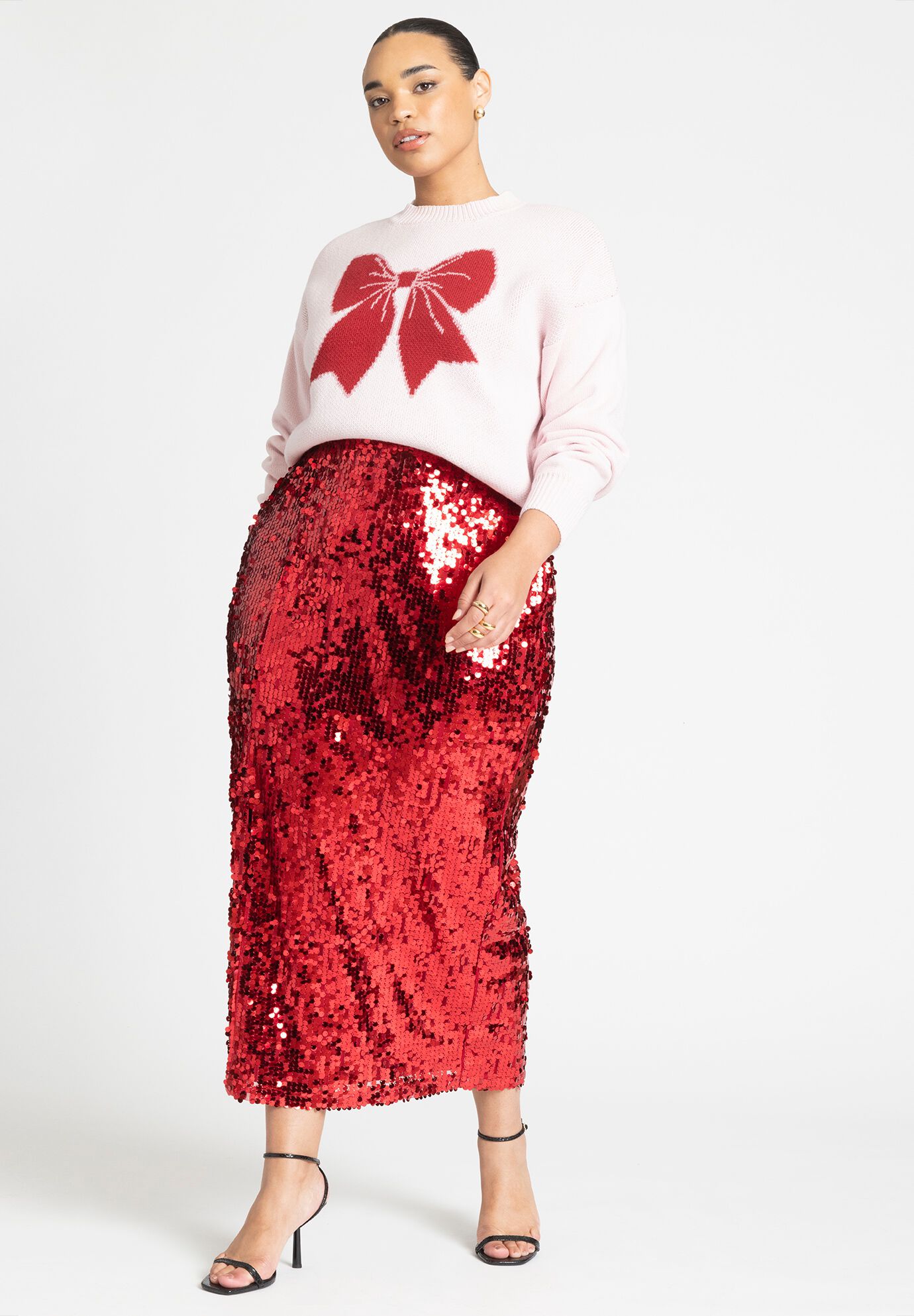 Eloquii black sequin skirt store