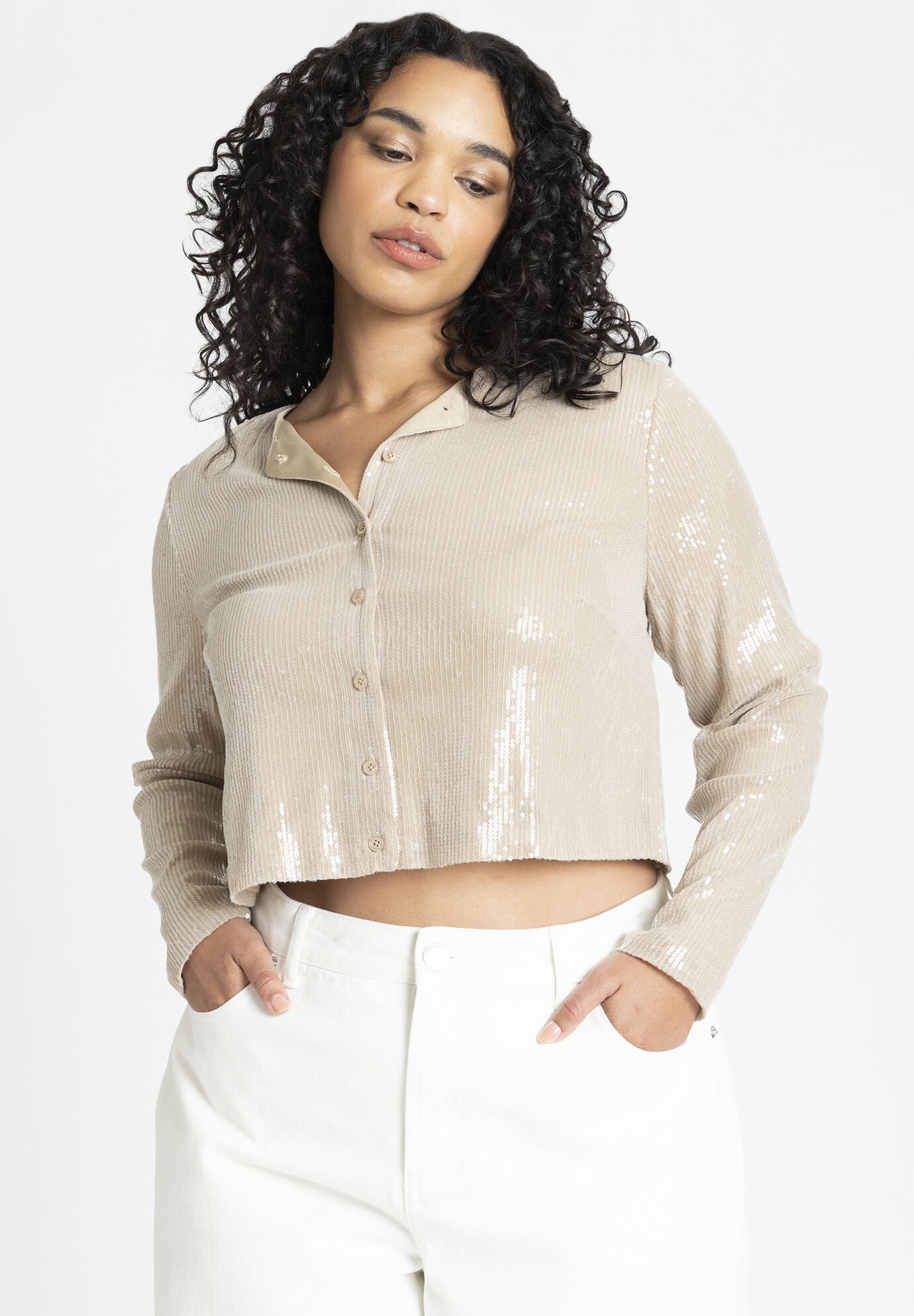 Sequin cardigan gold outlet