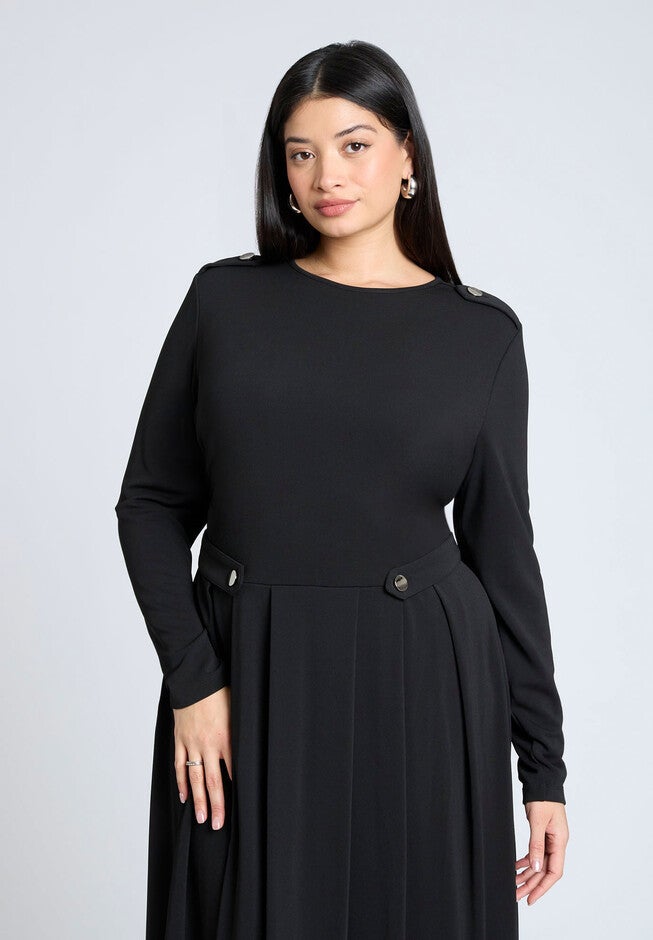 Eupalette Dress With Pleats, BLACK ONYX, alternate image number null