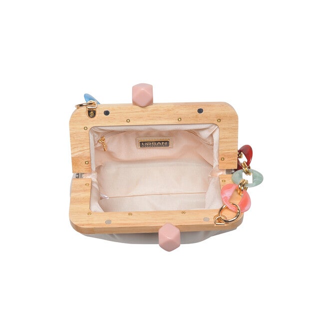Talullah Colorful Chain Evening Bag, IVORY, alternate image number 3