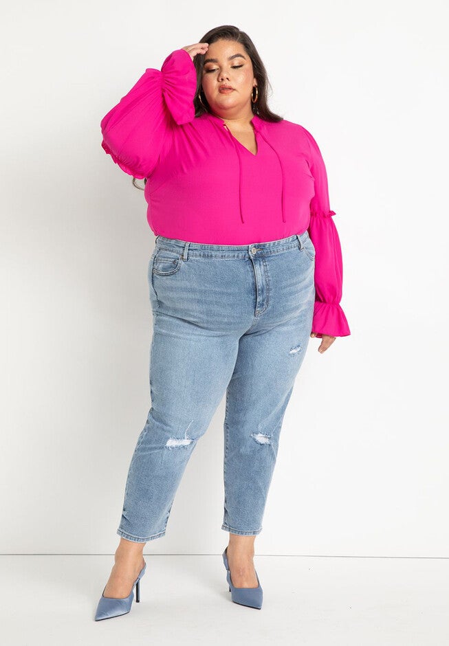 Gena Fit Stretch Denim Mom Jean, , alternate image number null