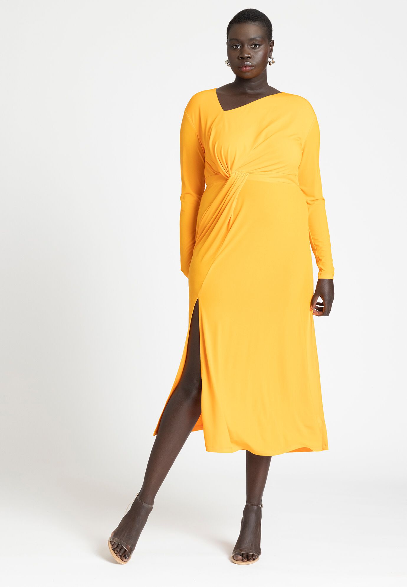 Eloquii Women s Plus Size Twist Detail Fit and Flare