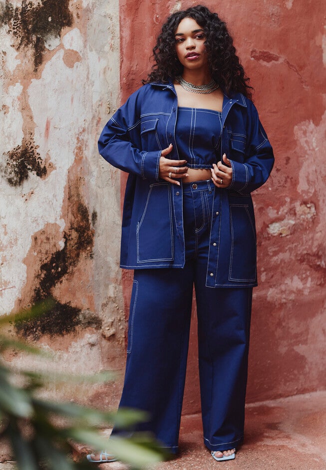 Contrast Stitch Utility Pant, , alternate image number null