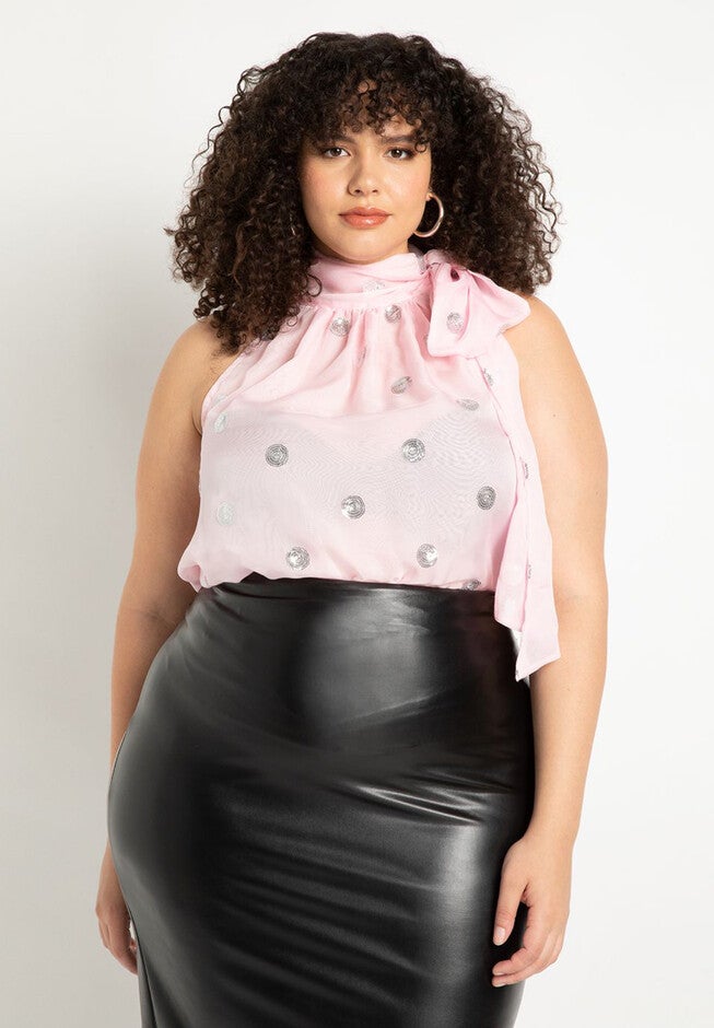 Sleeveless Bow Blouse, GLAMOROUS DOT, hi-res image number null
