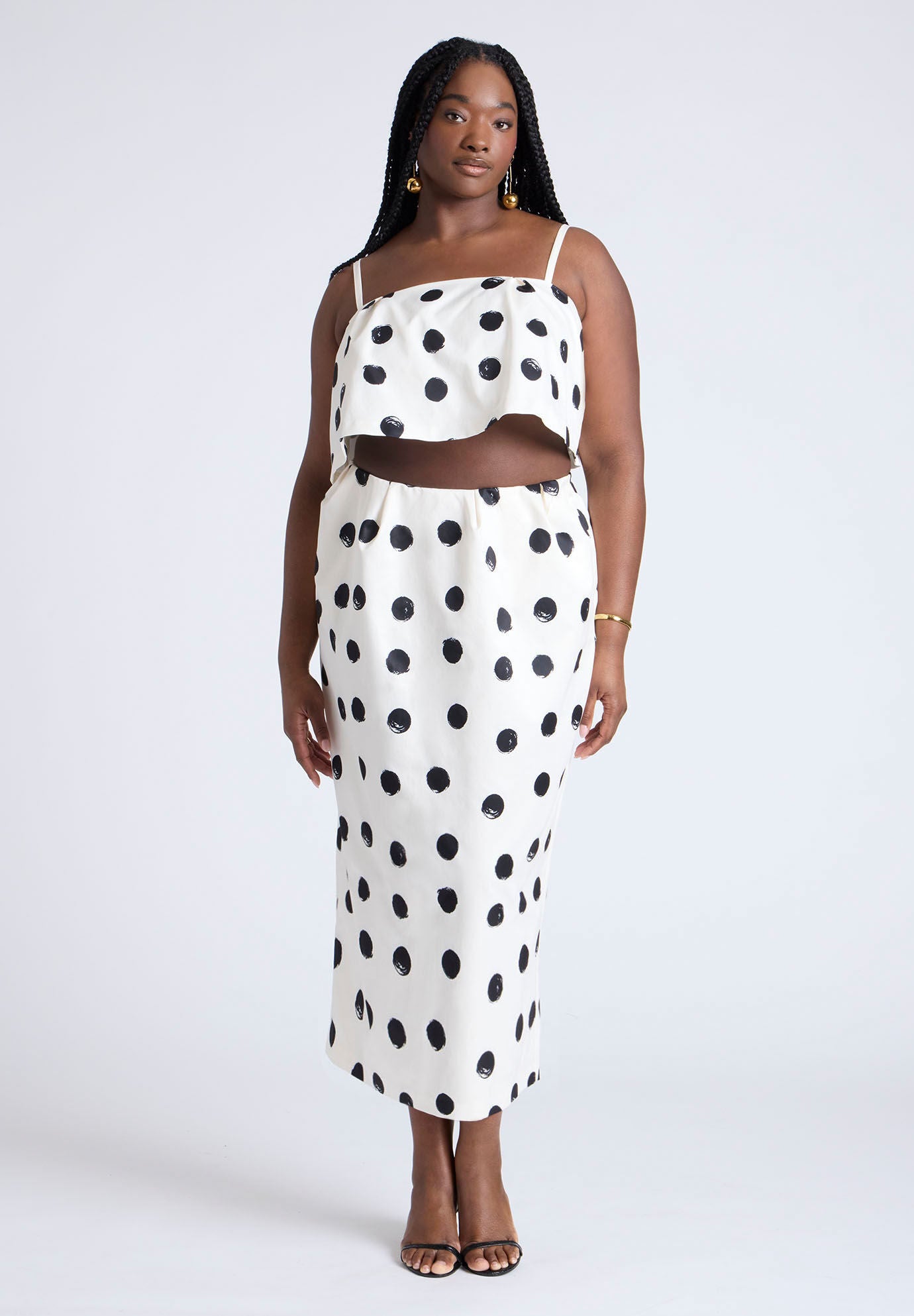 Faux Leather Column Skirt With Slit | Eloquii