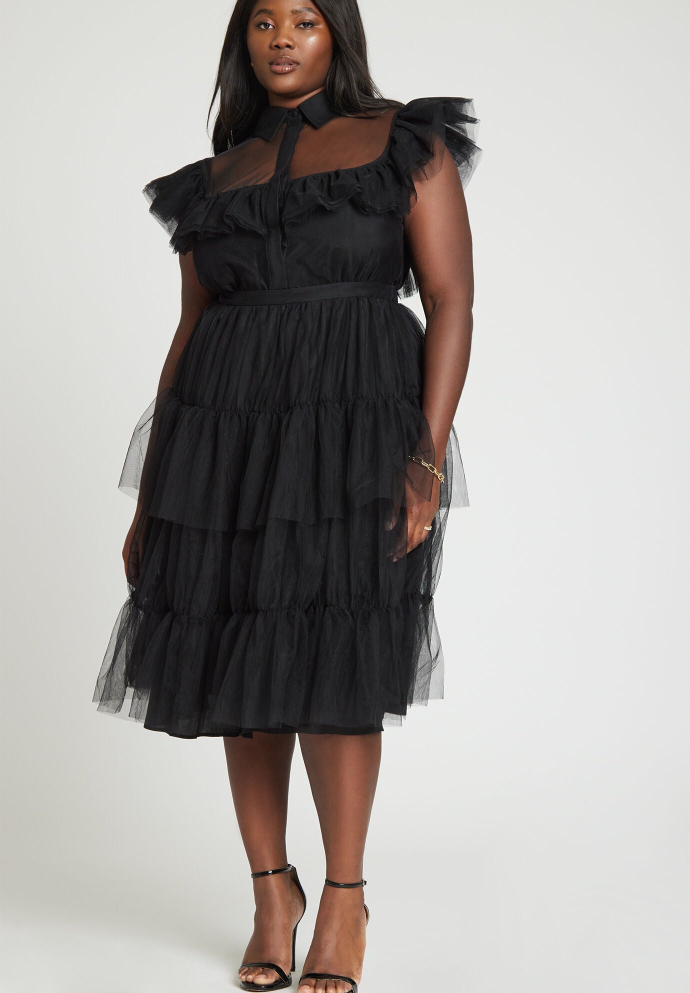 Dramatic Ruffle Midi Dress Eloquii