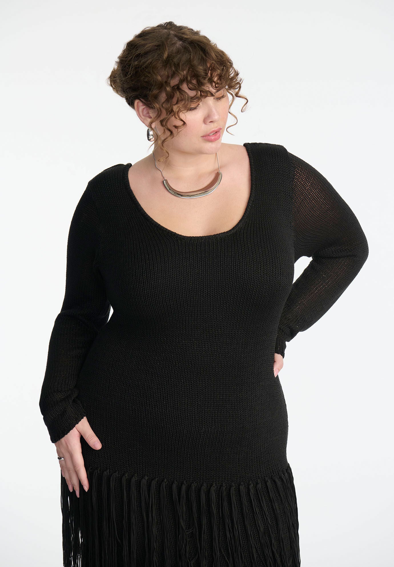 Fringe Dress With Sleeves Eloquii