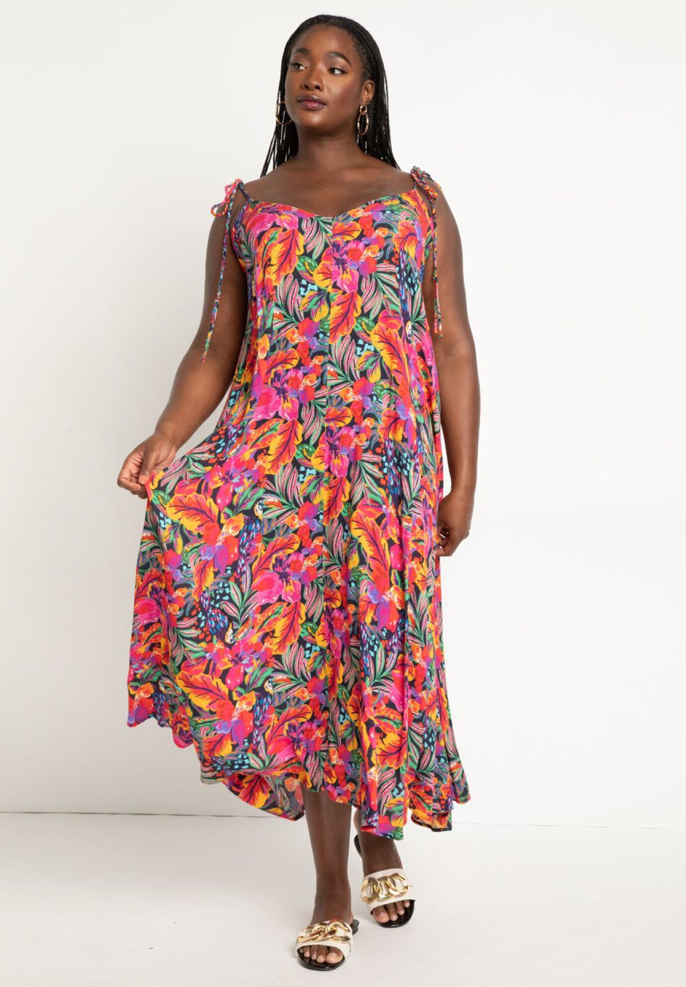 ELOQUII TIE collection FRONT FULL SKIRTED MAXI OFF SHOULDER OPTION & HAS POCKETS