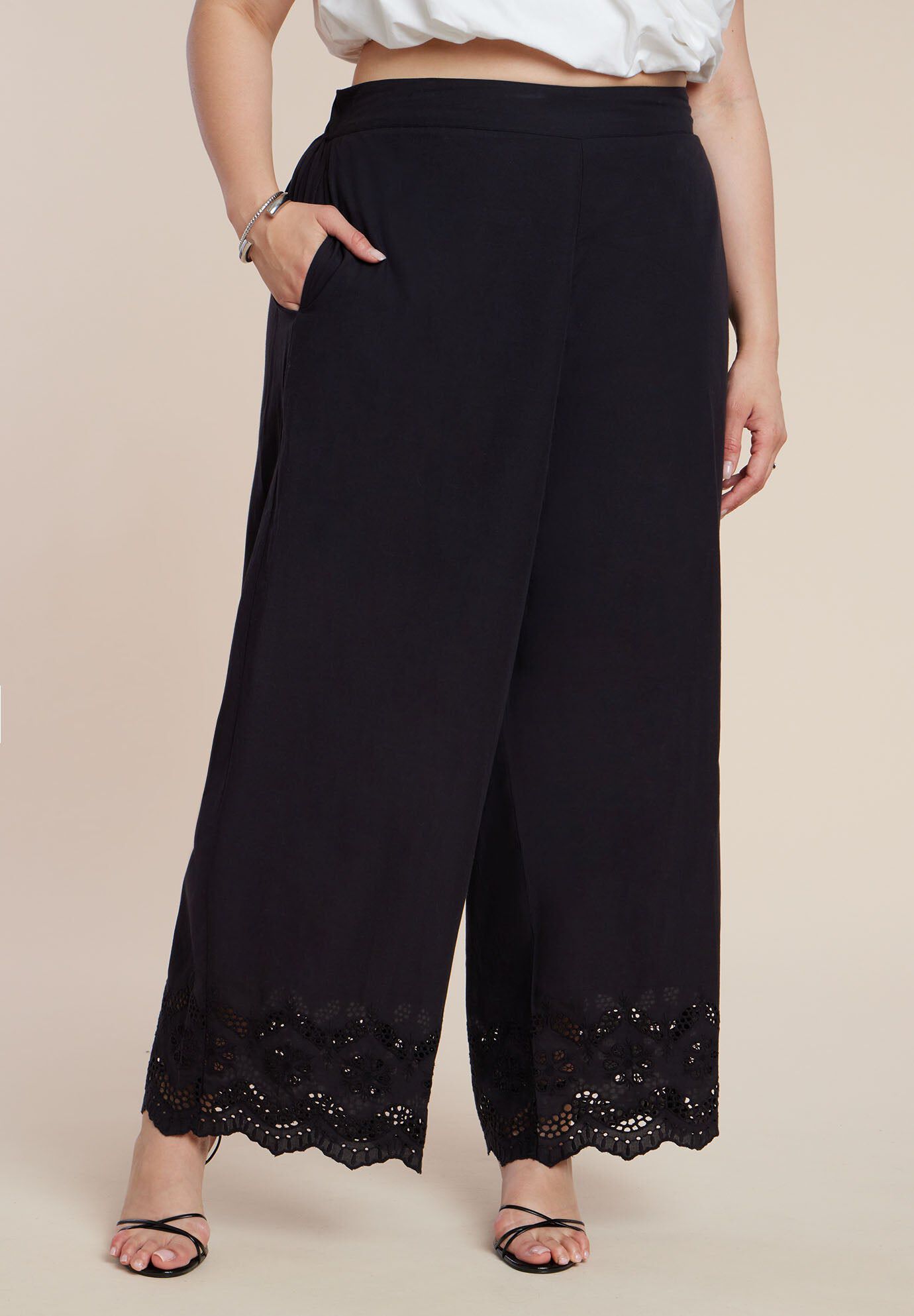 Embroidered Eyelet Pant
