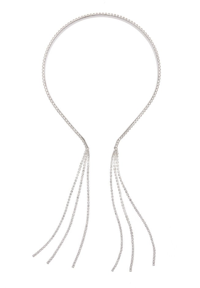Sparkle Fringe Headband, SILVER, hi-res image number null