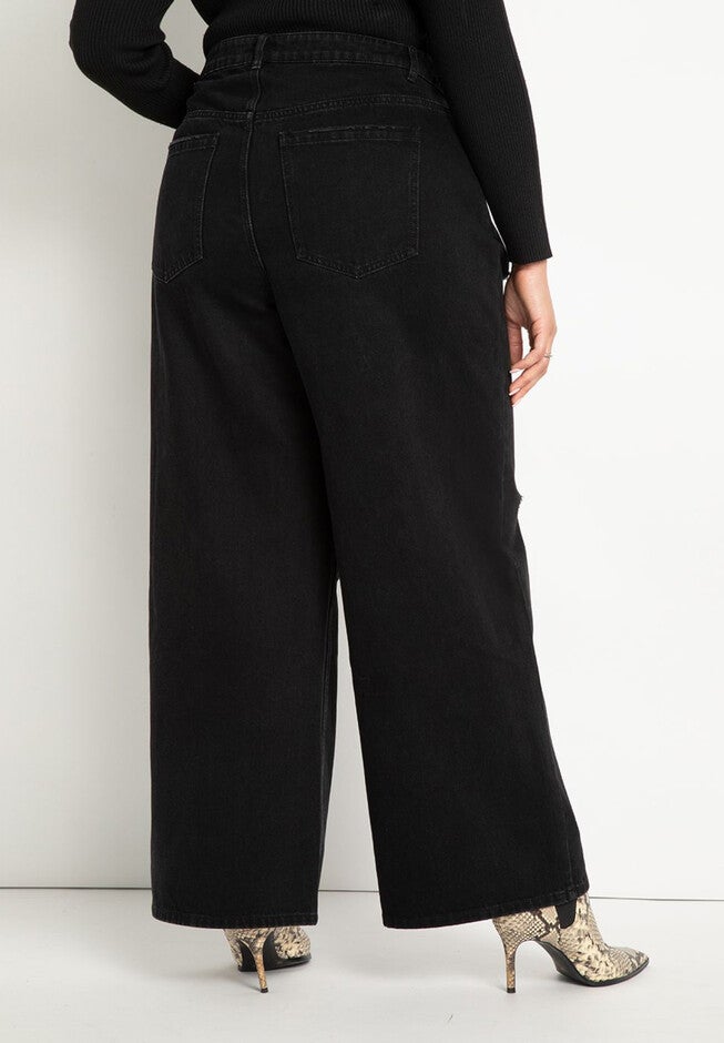 Wide Leg Distressed Jean, , on-hover image number null