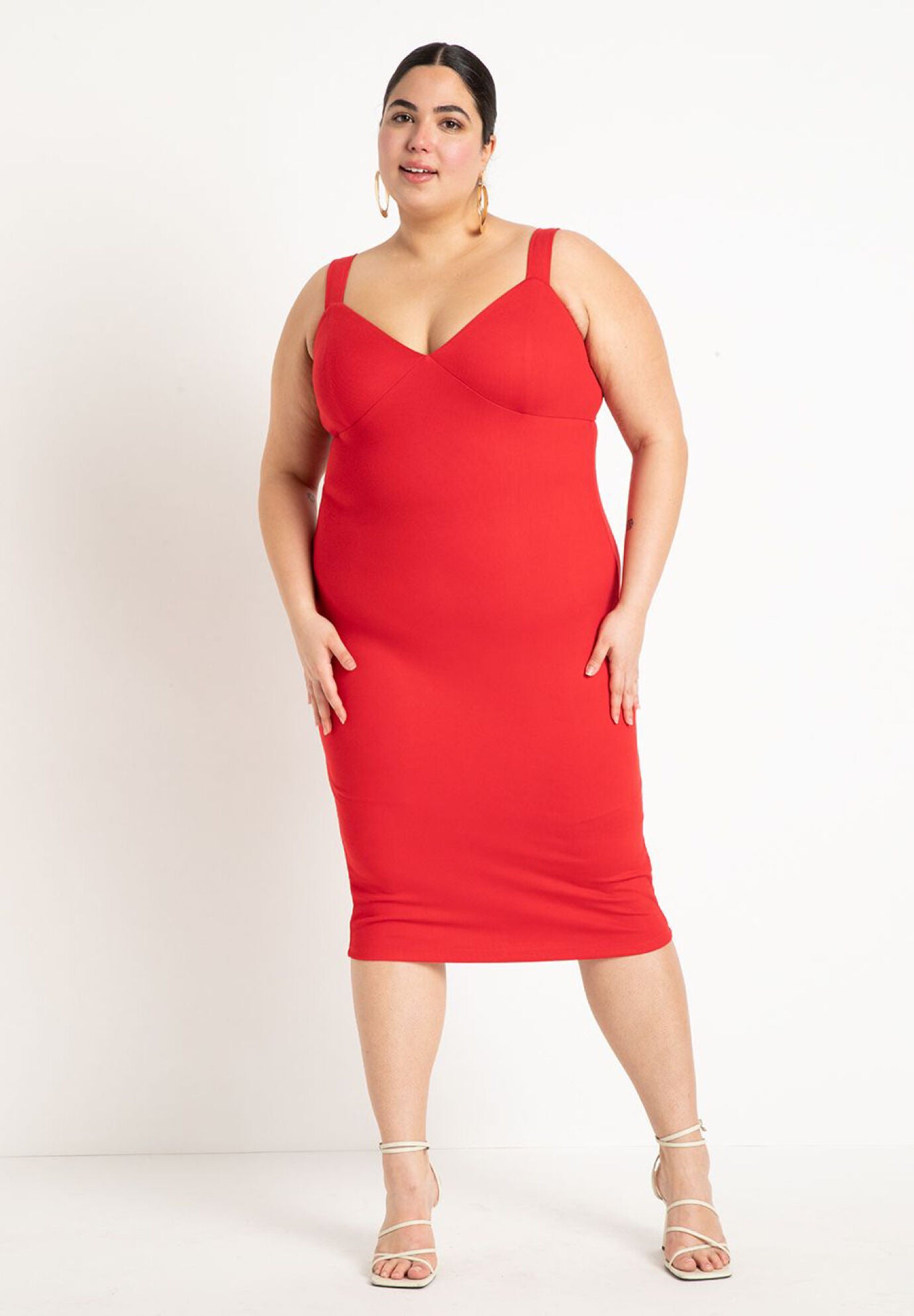 Plus size ribbed midi store dress
