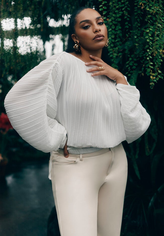 Plisse Dolman Top, CREAM, hi-res image number null