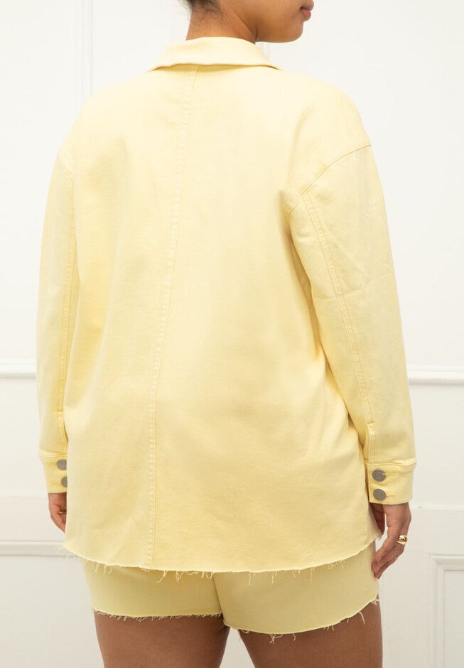 ELOQUII Elements Oversized Shacket With Unfinished Hem, , on-hover image number null