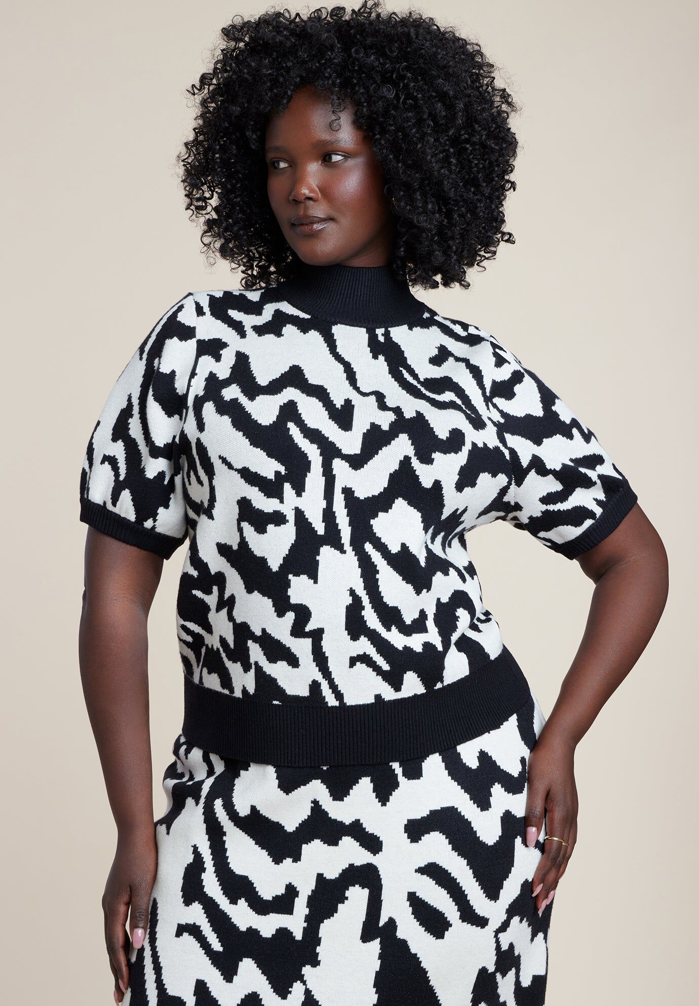 Cropped Intarsia Sweater