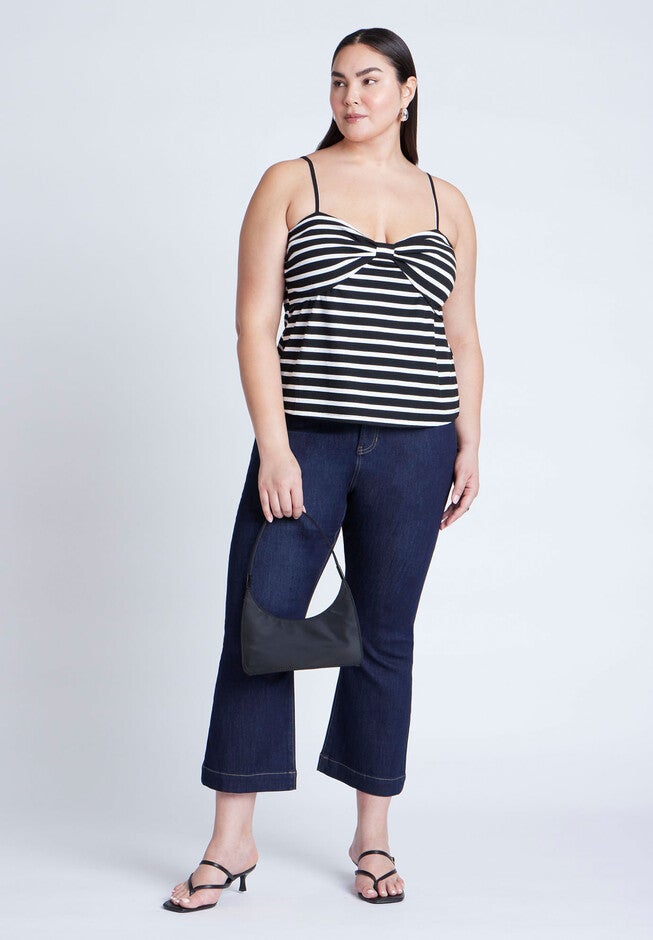 Striped Sweetheart Tank, BLACK WHITE STRIPE, alternate image number null
